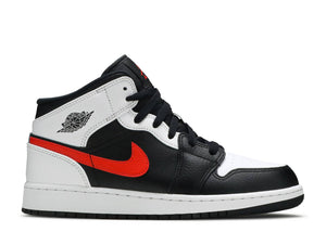 Air Jordan 1 Mid "White Black Chile Red" (GS)