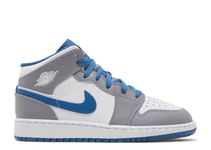 Air Jordan 1 Mid "True Blue Cement" (GS)