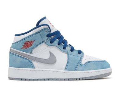 Air Jordan 1 Mid "French Blue Fire Red" GS