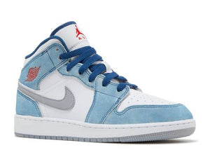 Air Jordan 1 Mid "French Blue Fire Red" GS