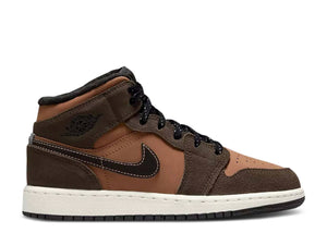 Air Jordan 1 Mid SE "Dark Chocolate" GS