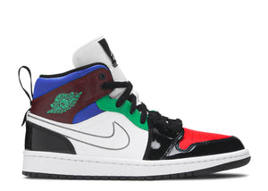 Air Jordan 1 Mid SE "Black White Multi-Color" Women