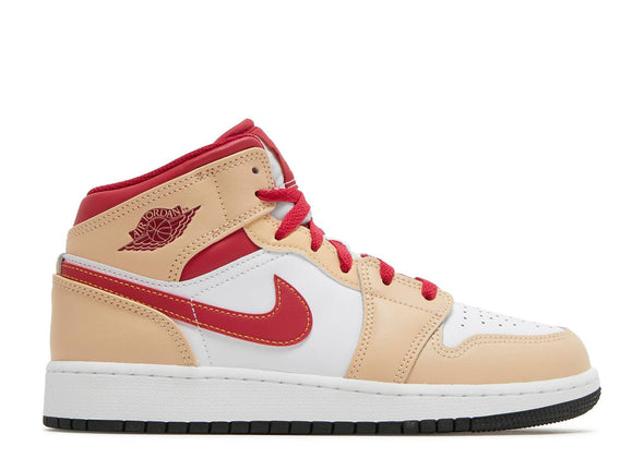 Air Jordan 1 Mid "Beige Red" GS