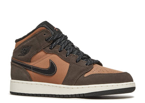 Air Jordan 1 Mid SE "Dark Chocolate" GS