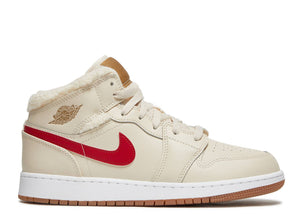 Air Jordan 1 Mid "Fleece Pearl White" GS