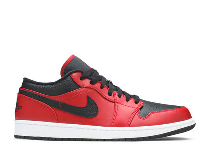 Air Jordan 1 Low "Reversed Bred Pebbled Swoosh"