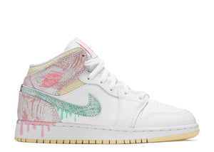 Air Jordan 1 Mid "Paint Drip" GS